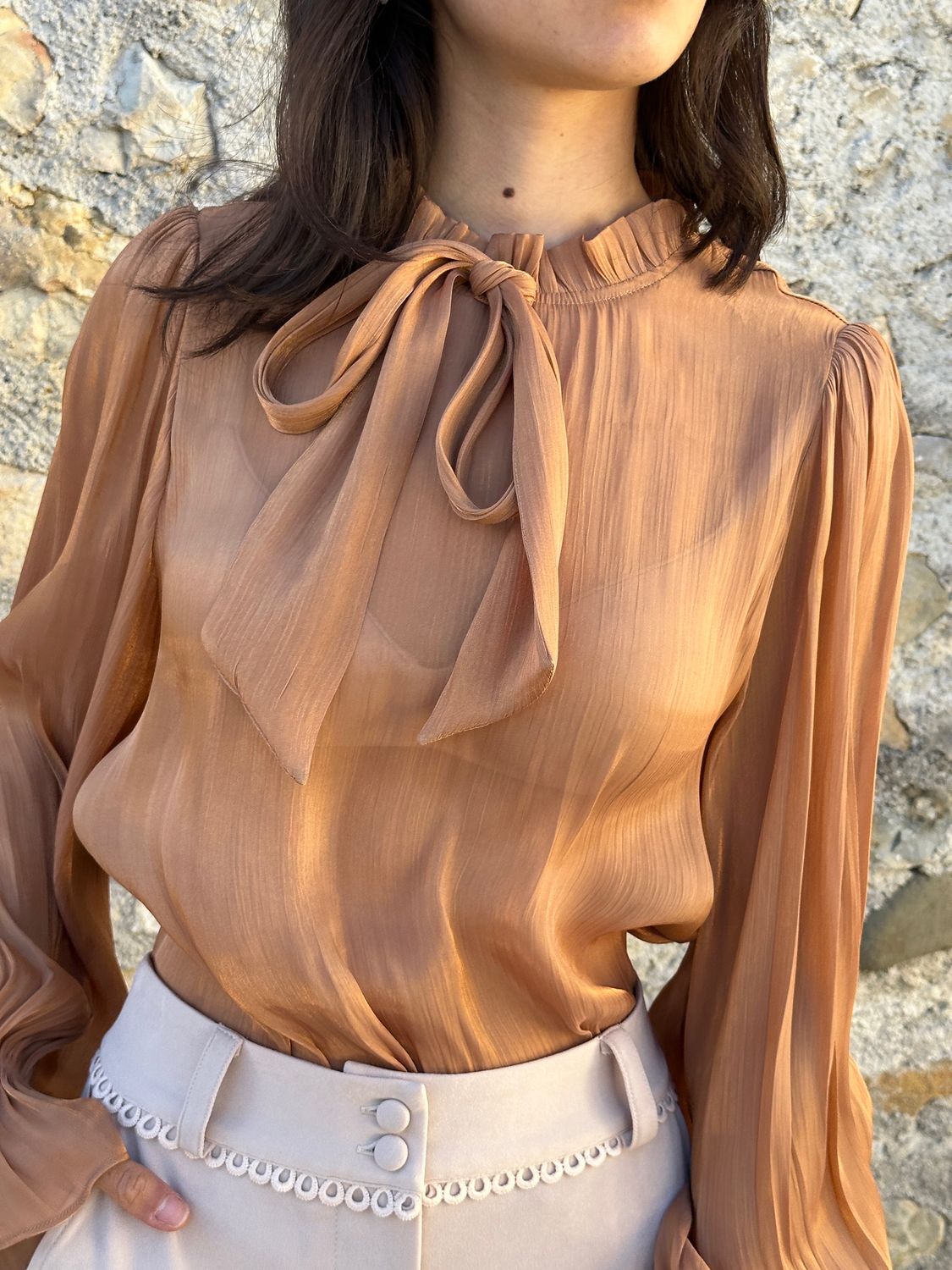 BLUSA COLOR CARAMELLO