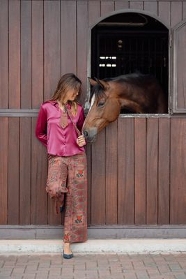 PANTALONI ISYOU SETA CASHMERE