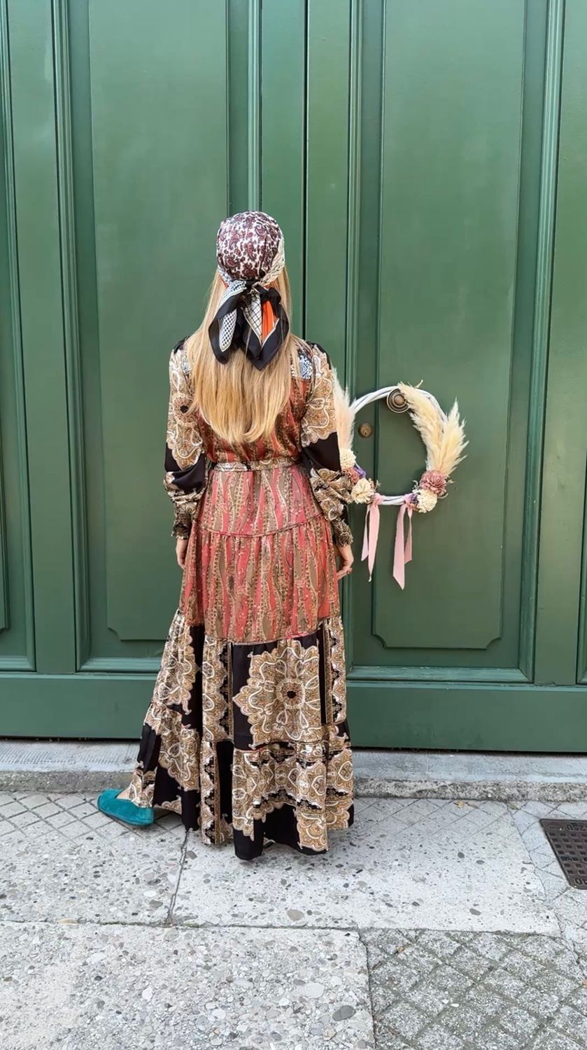 ABITO LUNGO IN FANTASIA BANDANA