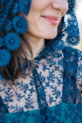 CAPPA IN PIZZO BLU ISYOU CAPPA IN PIZZO BLU ISYOU