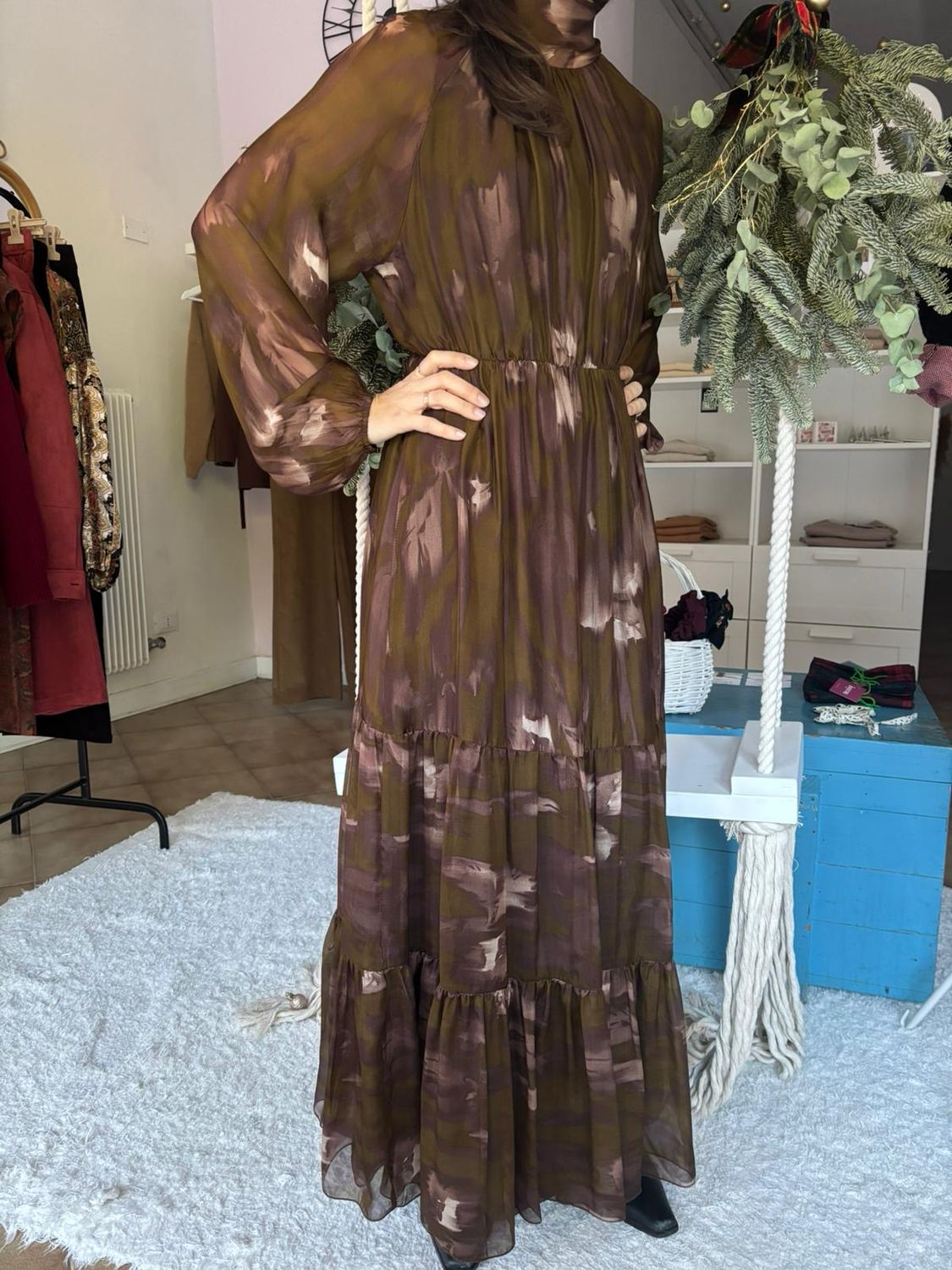 ABITO LUNGO IN MISTO SETA