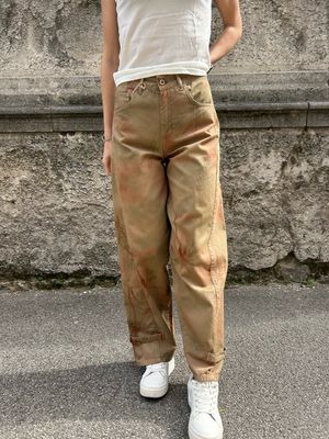 JEANS OVER CON STAMPA PALME