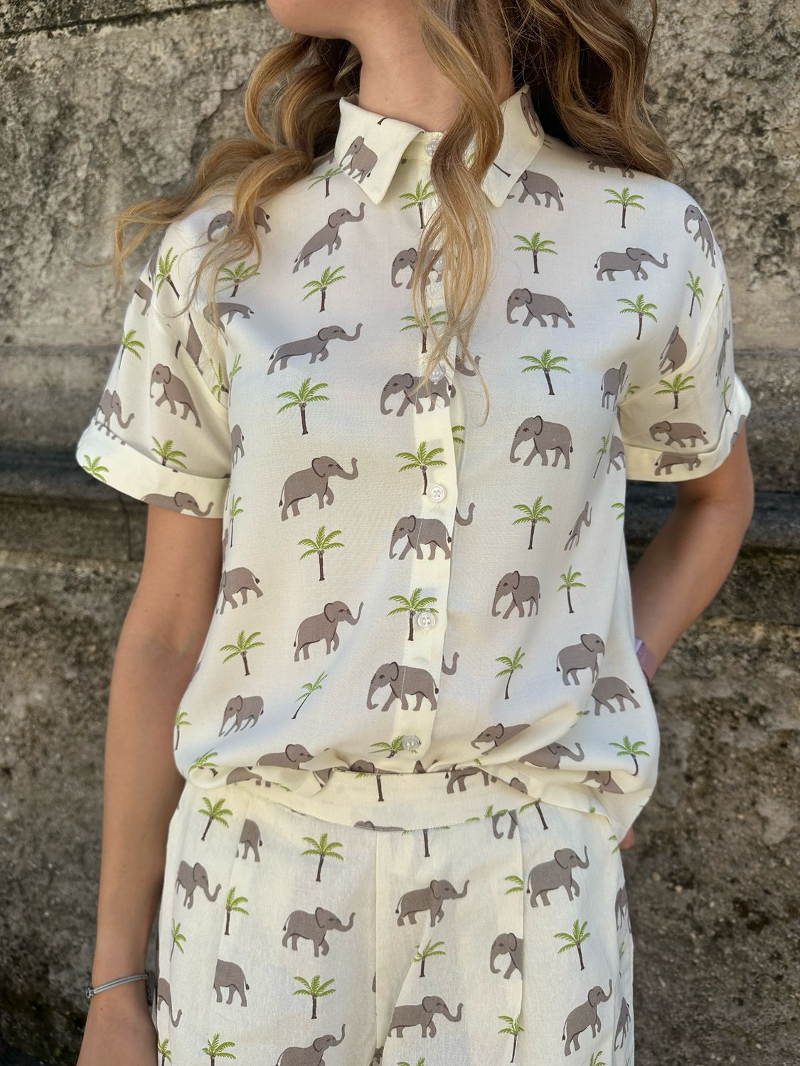 CAMICIA CON STAMPA ELEFANTE