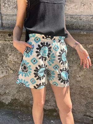 SHORTS IN FANTASIA AZZURRA E NERA