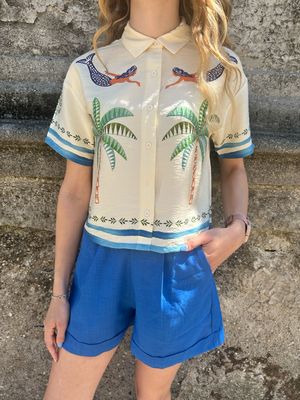 CAMICIA STAMPA PALME E SIRENE