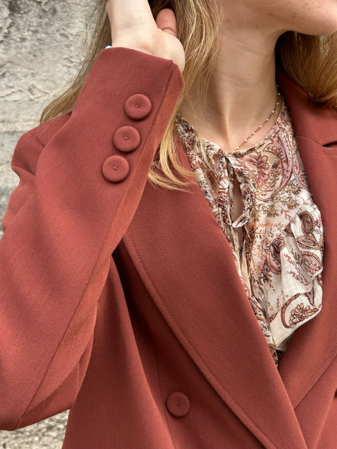 BLAZER DOPPIO PETTO COLOR TERRACOTTA