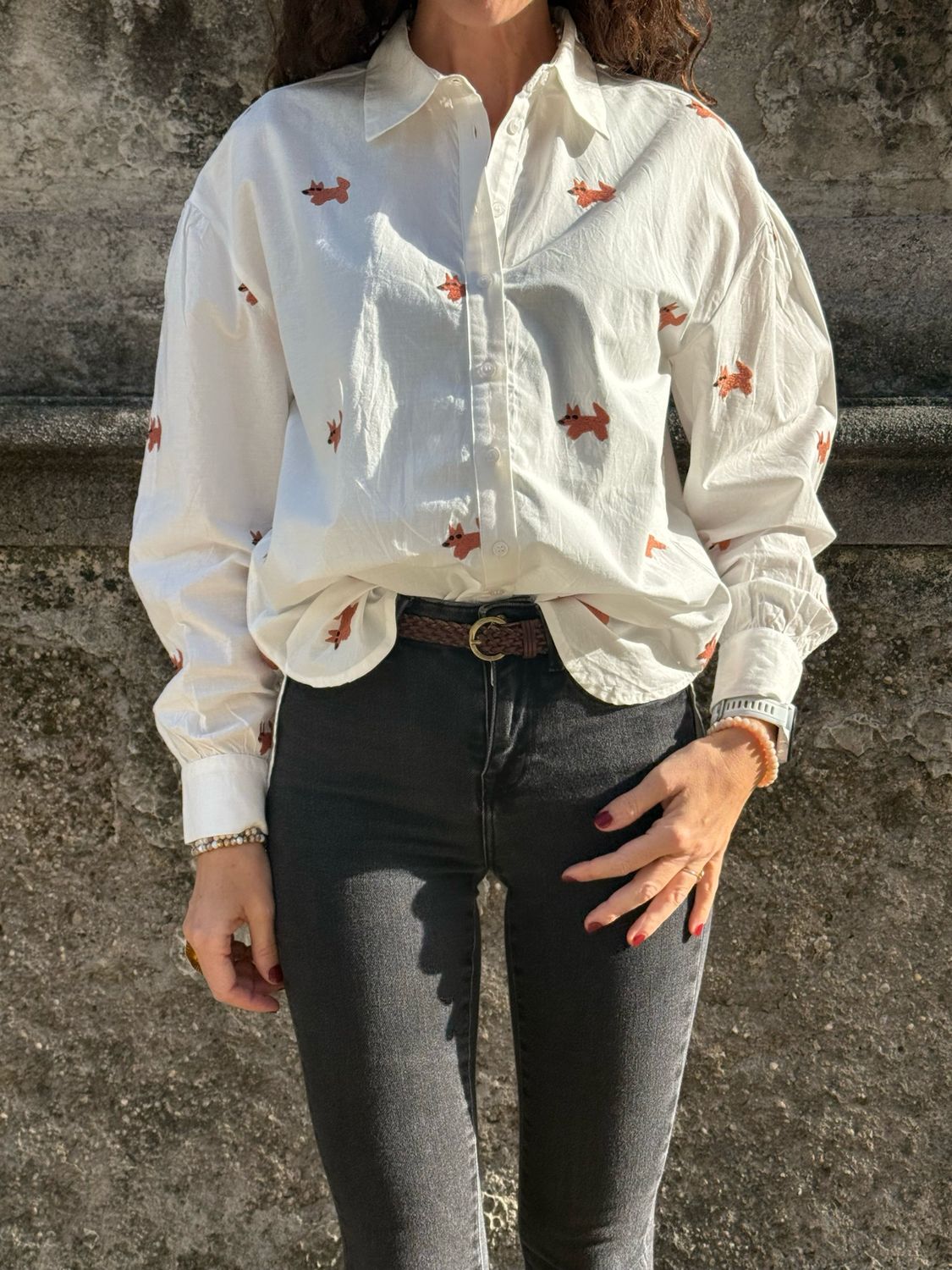 CAMICIA CON RICAMO VOLPI