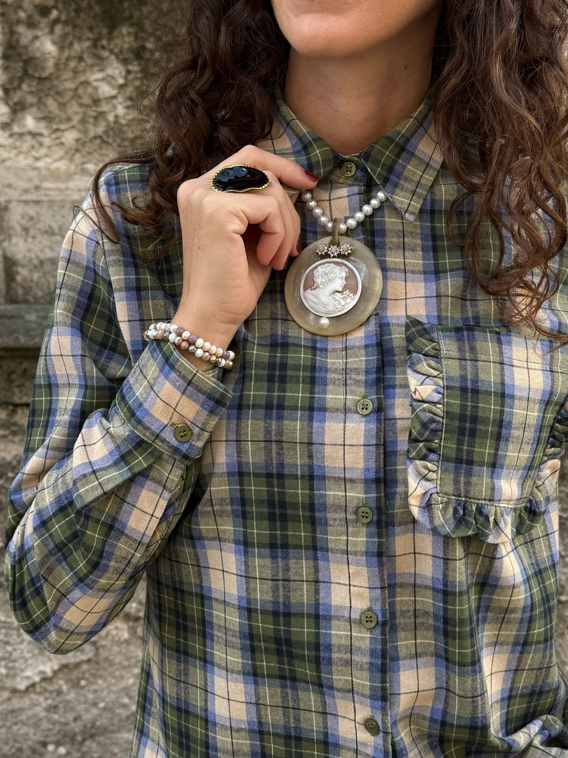 CAMICIA A QUADRI VERDE
