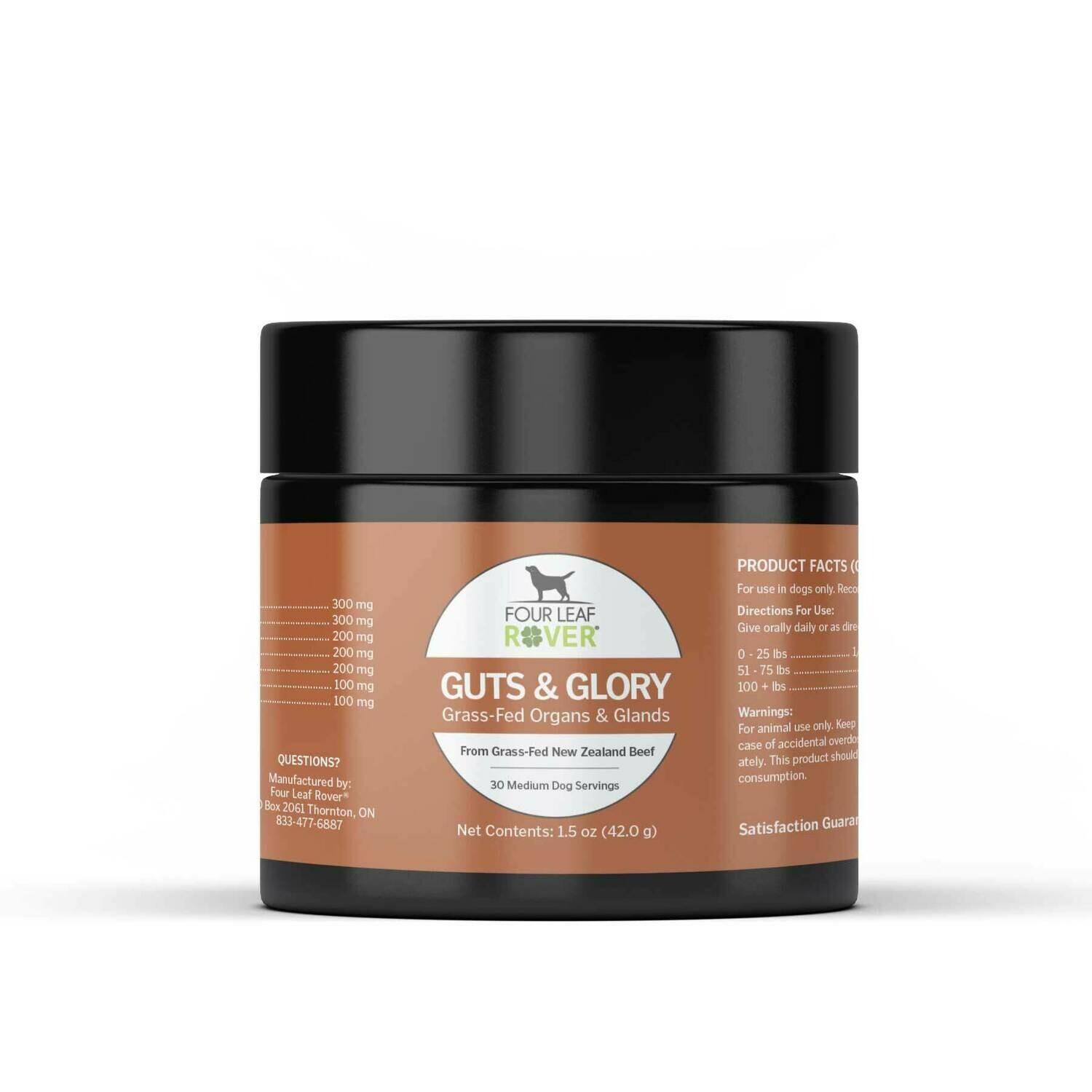 GUTS AND GLORY - Grass Fed Organs for Dogs