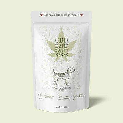 Waldkraft CBD-Hanfblütenkekse für mittelgroße Hunde – 300 mg CBD – 150 Kekse