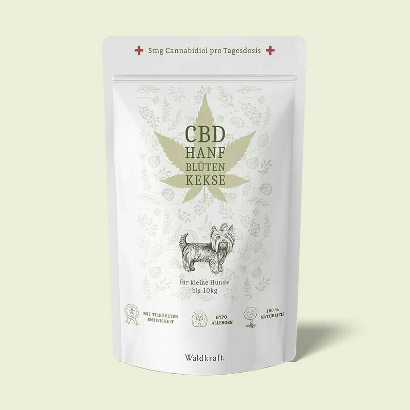 Waldkraft CBD-Hanfblütenkekse für kleine Hunde – 150 mg CBD – 210 Kekse