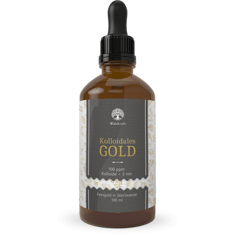 Waldkraft Kolloidales Gold – 100 ppm Gold-Lösung 100ml Pipette