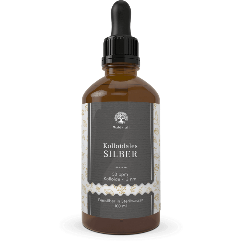 Waldkraft Kolloidales Silber 50ppm - Antimikrobielle Lösung 100ml Pipette