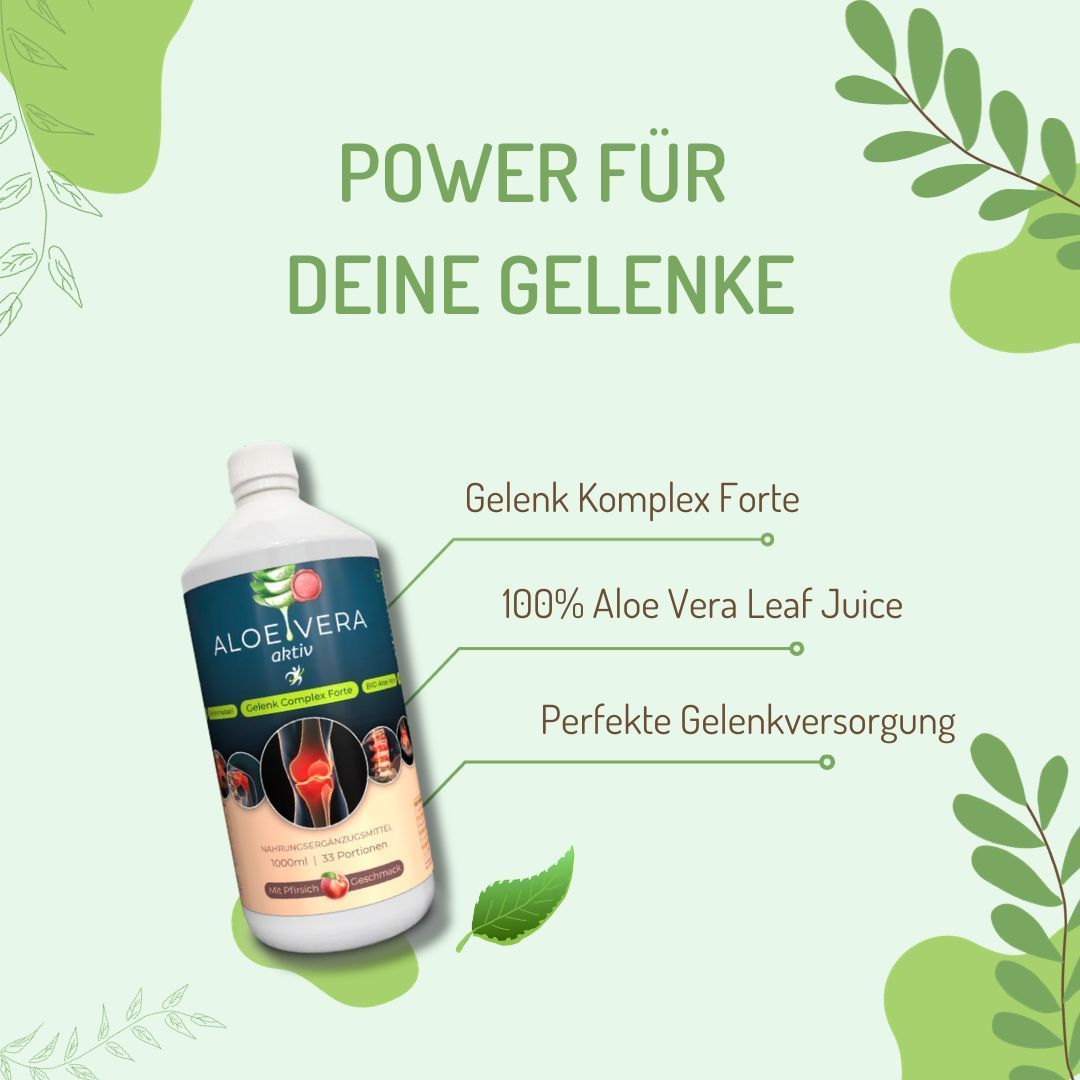 Hexavital Aloe Vera aktiv Direkt Saft mit einzigartigem Gelenk Complex  Forte 1 x 1000ml