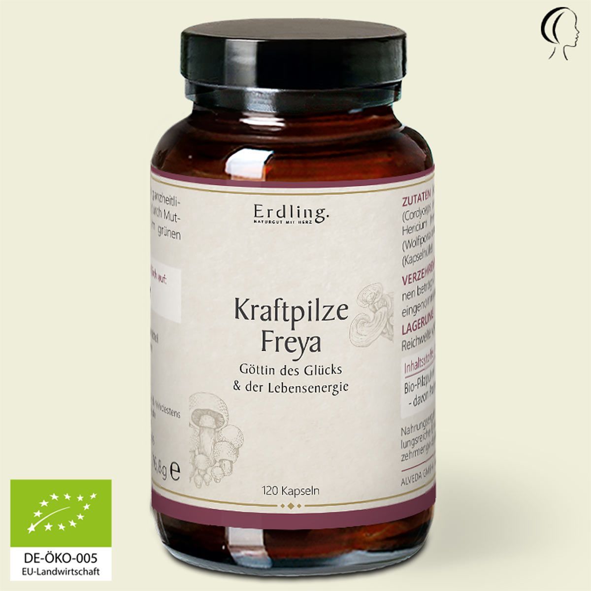 Waldkraft Erdling Kraftpilze Abwehr Freya – Vitalpilz Synergetikum - 120 Kapseln