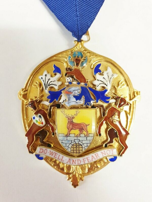 Custom made jewel/badge with ribbon