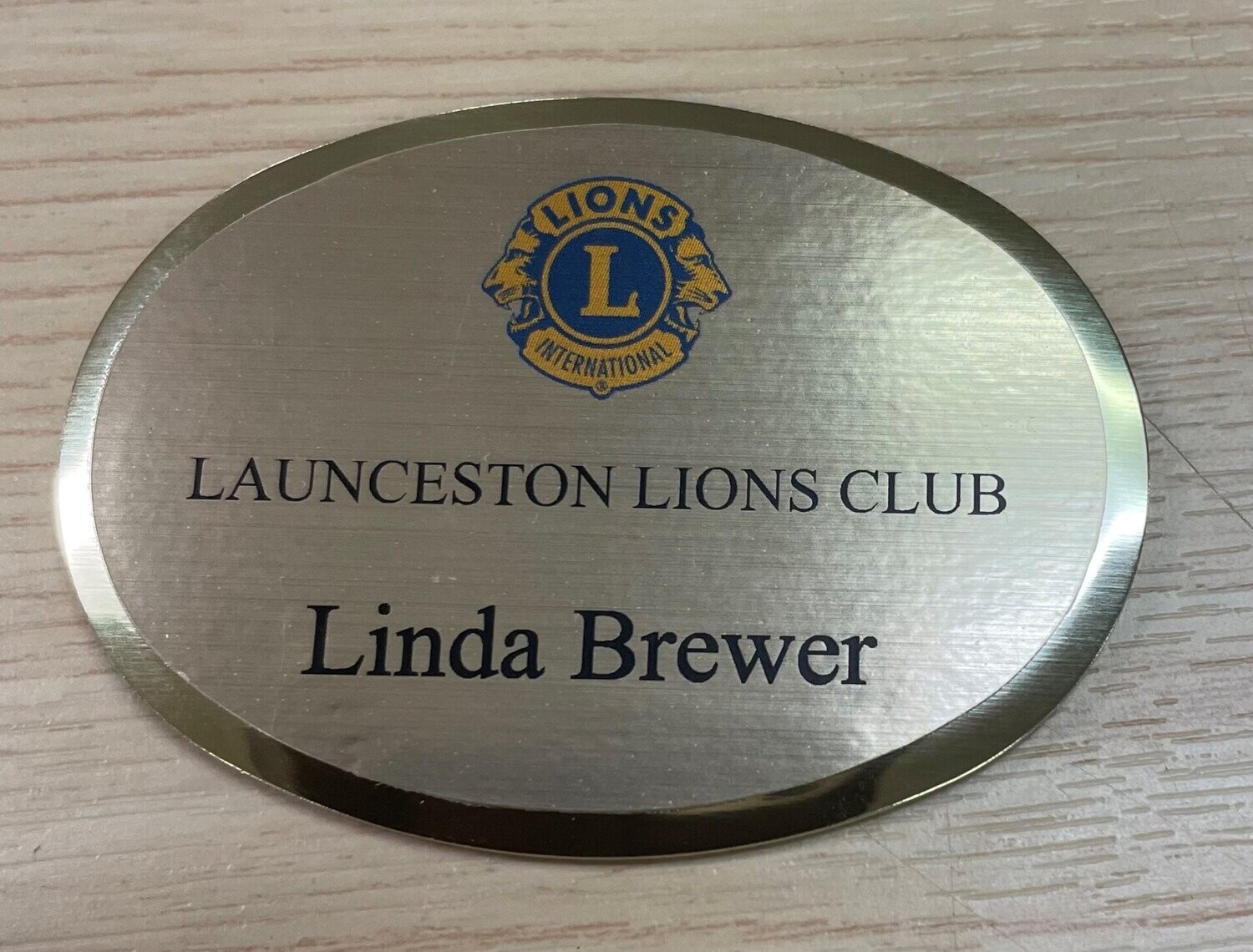 Lions Club Name Badge - Oval Large