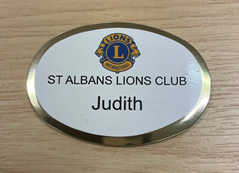 Lions Club Name Badge - Oval Mini