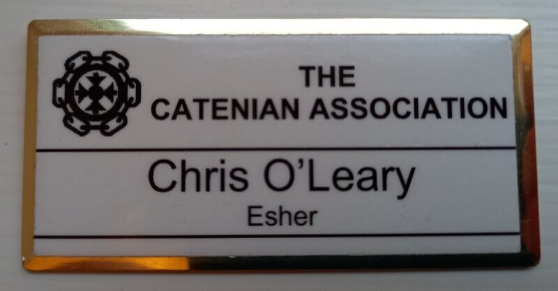 Catenian name badge- White