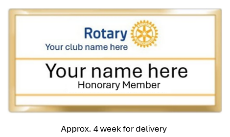 White Masterbrand Name Badge- HONORARY MEMBER