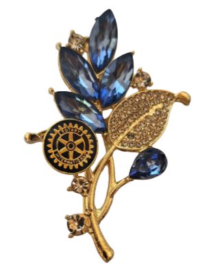Blue crystal flower brooch - NEW