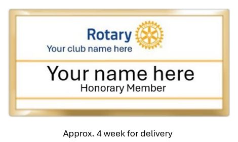 1 - White Masterbrand Name Badge- HONORARY MEMBER