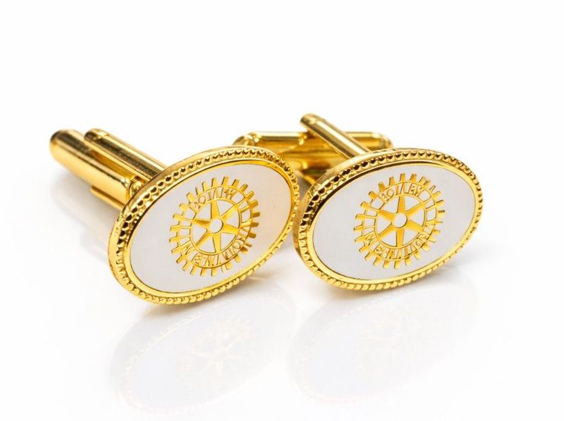 White Oval Cuff Links