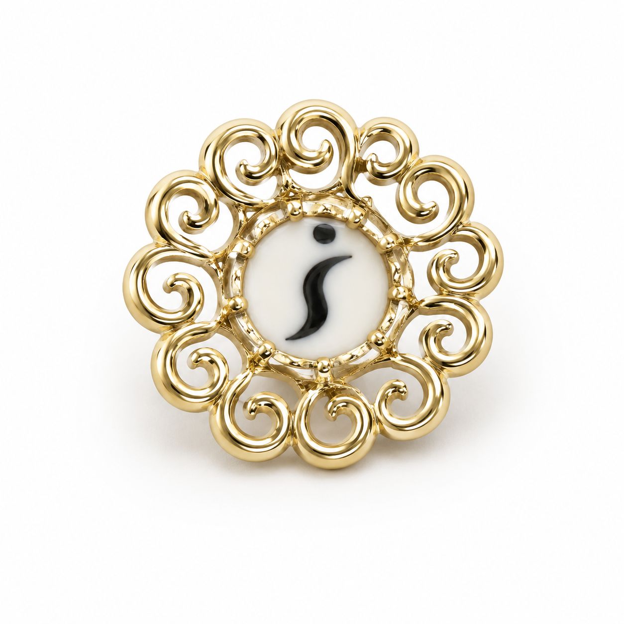 Small White Stud Brooch