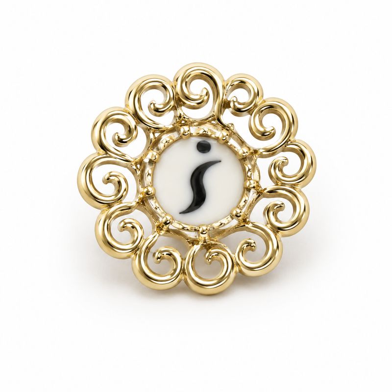 Small White Stud Brooch
