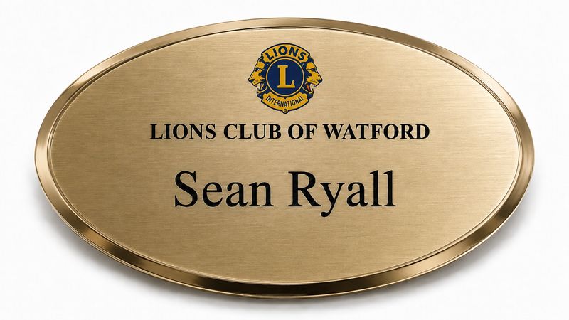 Lions Club Name Badge - Oval