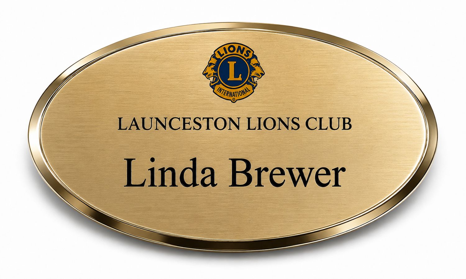 Lions Club Name Badge - Oval Large Lions Club Name Badge - Oval Large