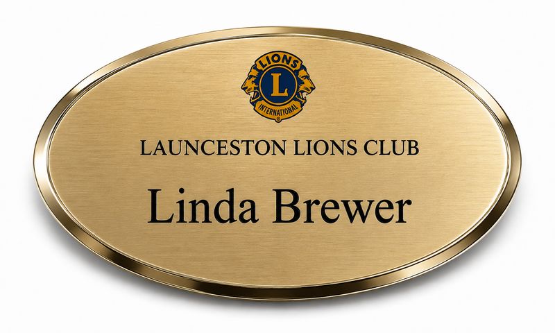 Lions Club Name Badge - Oval Large