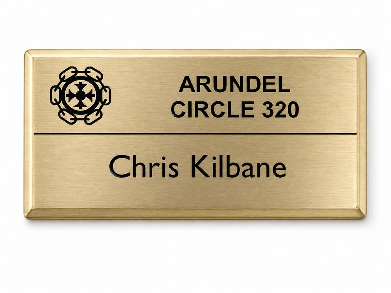 Catenian name badge- Rectangle