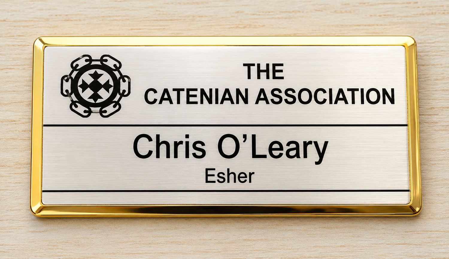 Catenian name badge- White