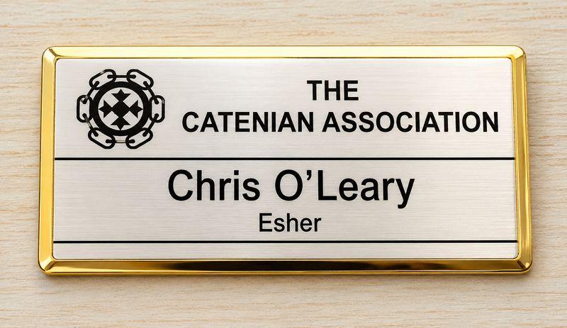 Catenian name badge- White