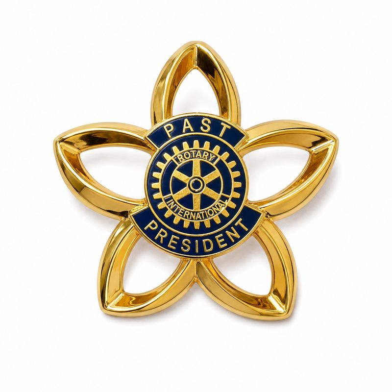 Gold Flower Brooch Past President - with PP1 centre