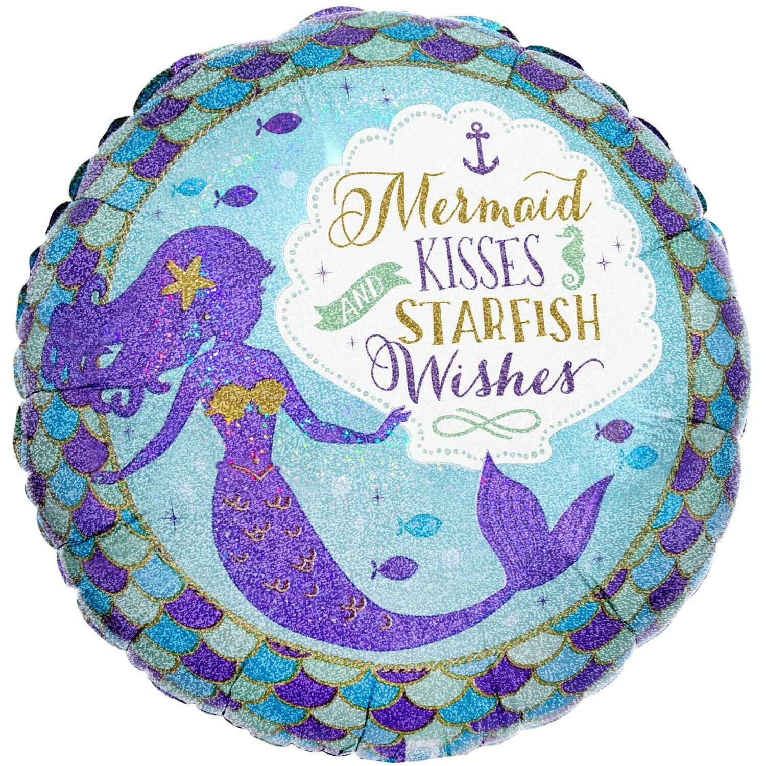Μπαλόνι Mermaid Wishes & Kisses 45 εκ.