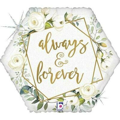 18'' Γεωμετρικό 'Αlways &amp; Forever' Foil μπαλόνι