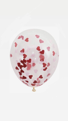 Διάφανο μπαλόνι 12" με κονφετί καρδιά