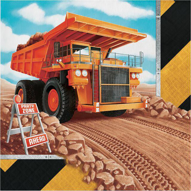 Χαρτοπετσέτες Big Dig Construction (16 τεμάχια)