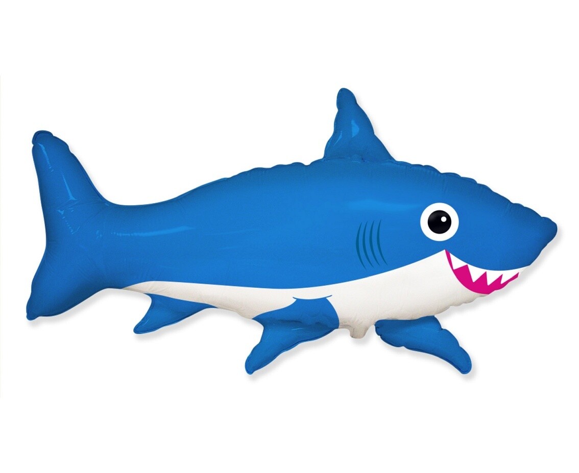 24″ Μπαλόνι Μπλε Καρχαρίας χαμογελαστός
