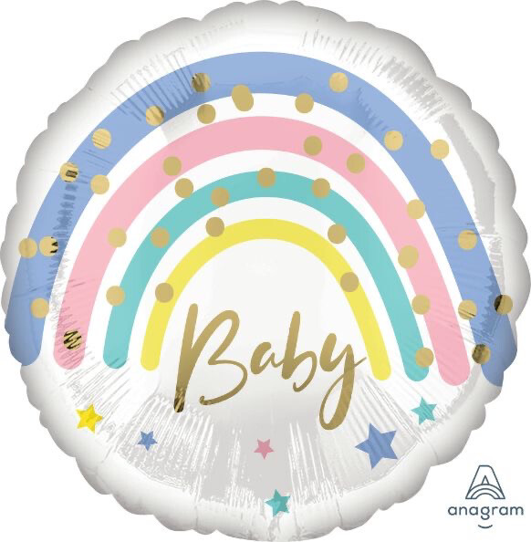 18″ Μπαλόνι Rainbow Baby Παστέλ