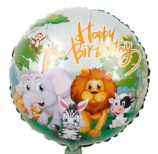 18″ Μπαλόνι Happy Birthday Ζώα της Ζούγκλας