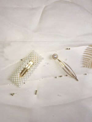 Σετ κοκαλάκια μαλλιών με πέρλες