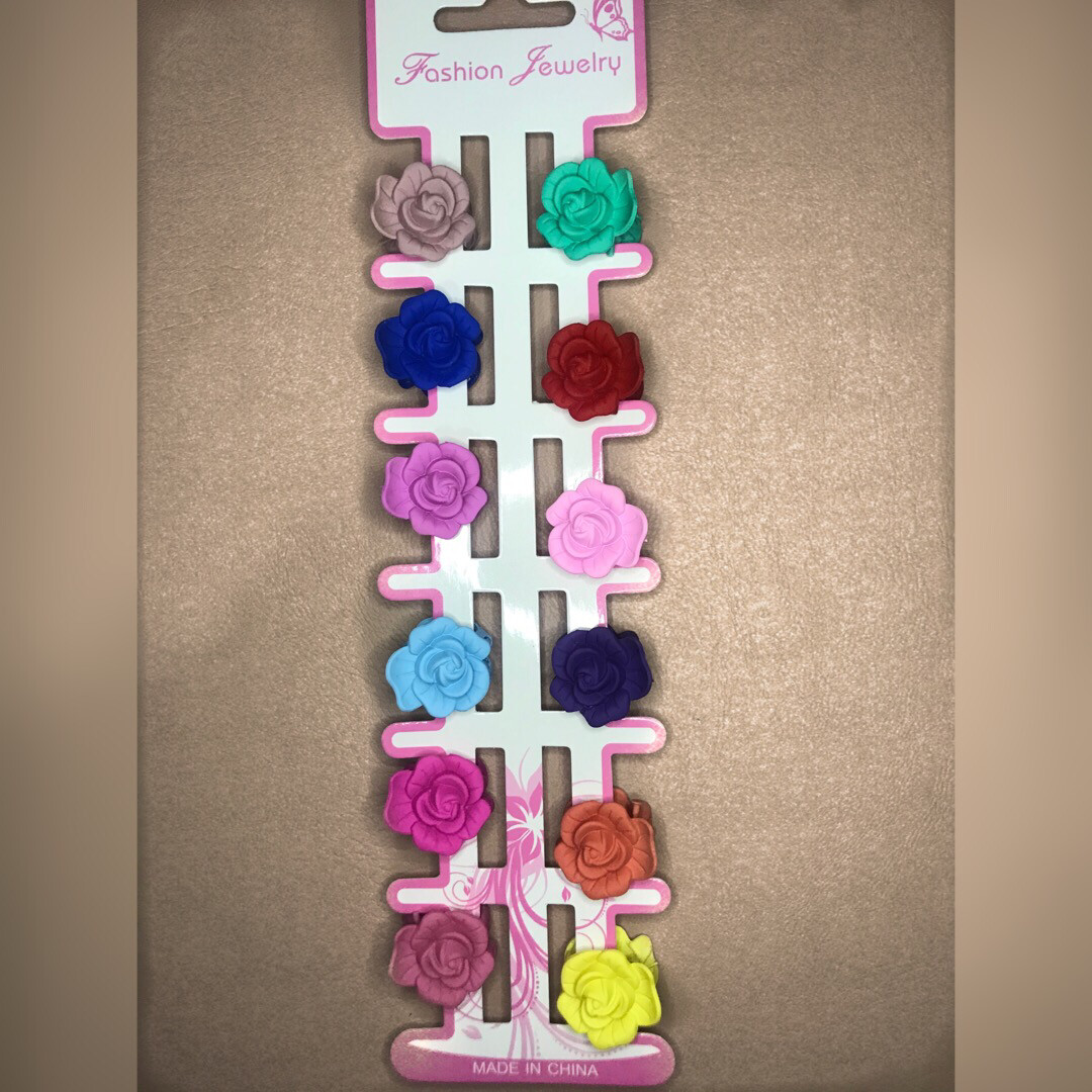 κλαμεράκια μαλλιών λουλουδάκια (σετ 12 τμχ)