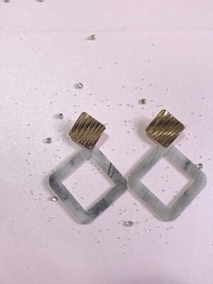 Σκουλαρίκια με εφέ γρανίτη γκρι