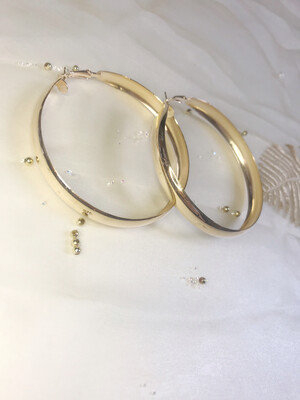 Σκουλαρίκια κρίκοι πλατύ μέταλλο