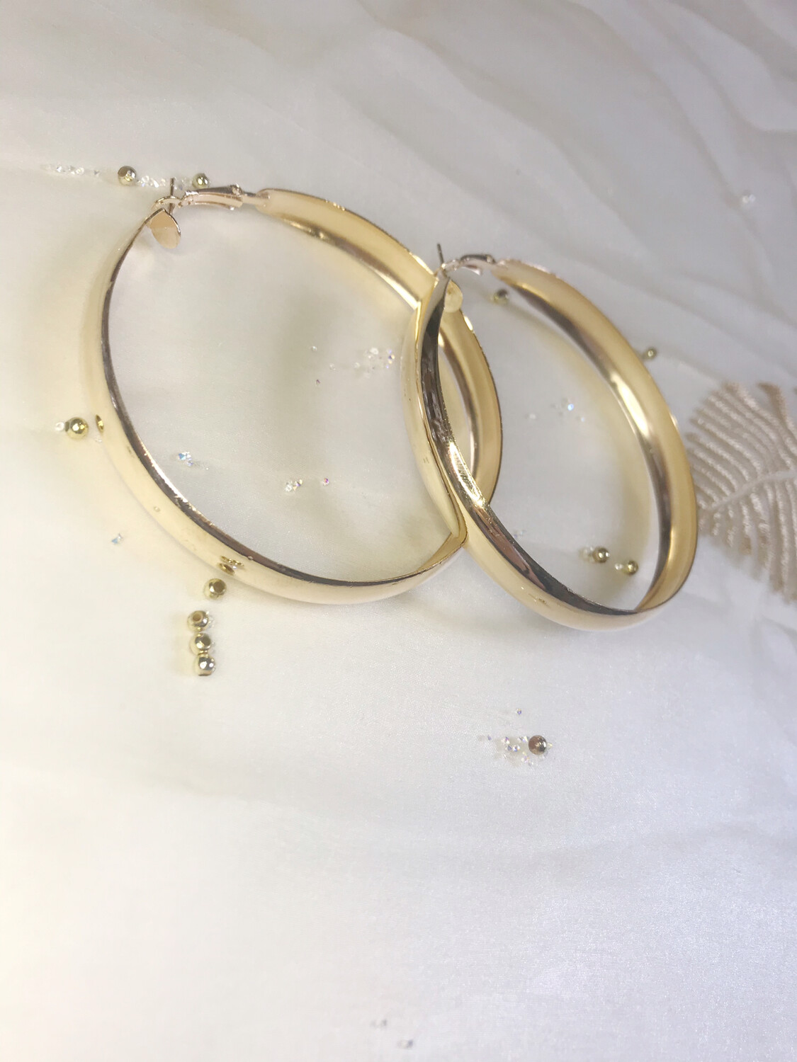 Σκουλαρίκια κρίκοι πλατύ μέταλλο