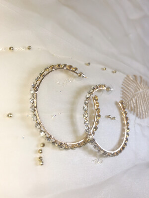 Σκουλαρίκια κρίκοι με στρας