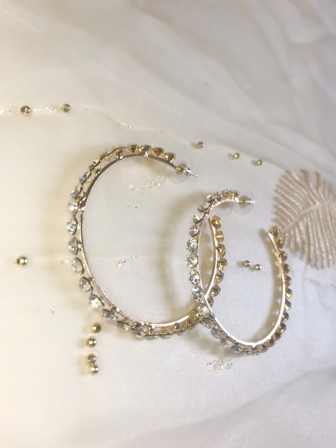 Σκουλαρίκια κρίκοι με στρας